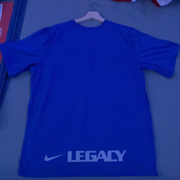 Blue Nike legacy lacrosse shirt sleeve t shirt - Picture 3 of 7